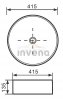 INVENA UMYWALKA NABLATOWA KOS INVENA TREND 42 CM, OKRĄGŁA CZARNO ZŁOTA POŁYSK CE-38-027-C